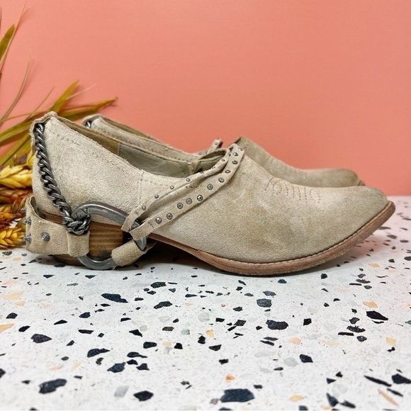 Zadig & Voltaire Parke Suede Leather Chain Pointed Studded Women’s Booties Sz 8 - Picture 5 of 15